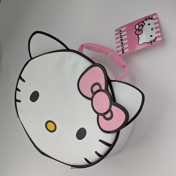 NWT Hello Kitty Face/Round Shaped Insulated Lunch/Snack Box/Bag/Pail/Tote - Picture 2 of 16
